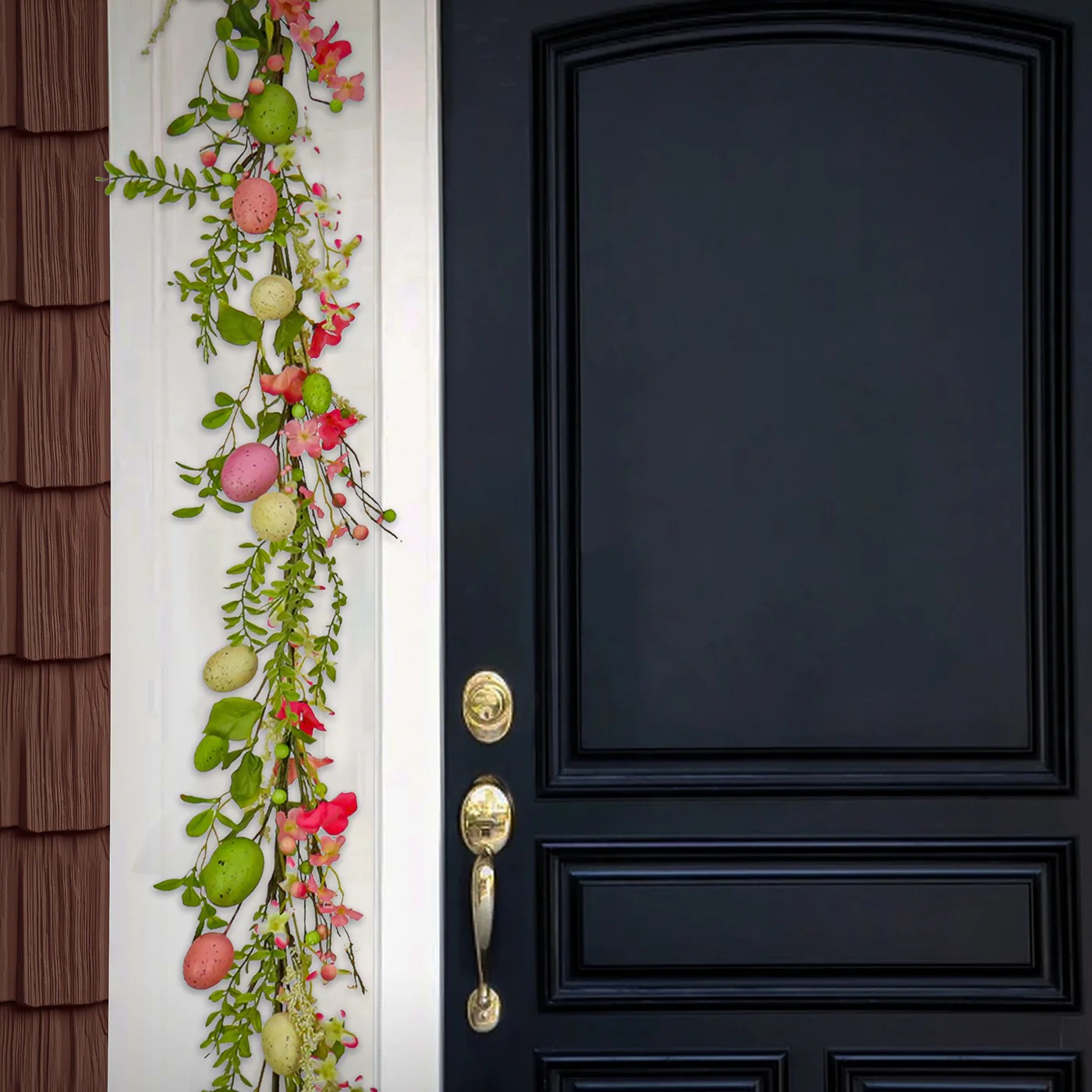 60 in. Easter Garland Decorated with Pastel Eggs and Pink Flowers